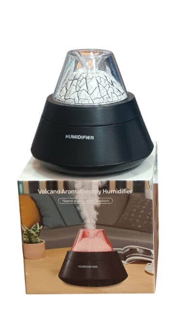 *Volcano Aromatherapy Humidifier – 300ml with LED Flame Effect & Auto Shut-Off*