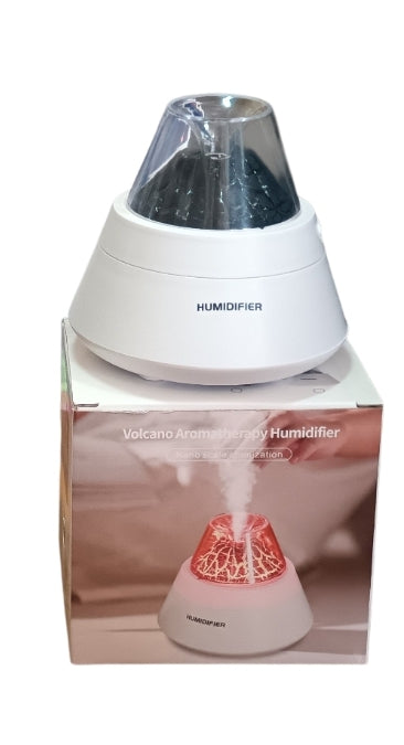 *Volcano Aromatherapy Humidifier – 300ml with LED Flame Effect & Auto Shut-Off*