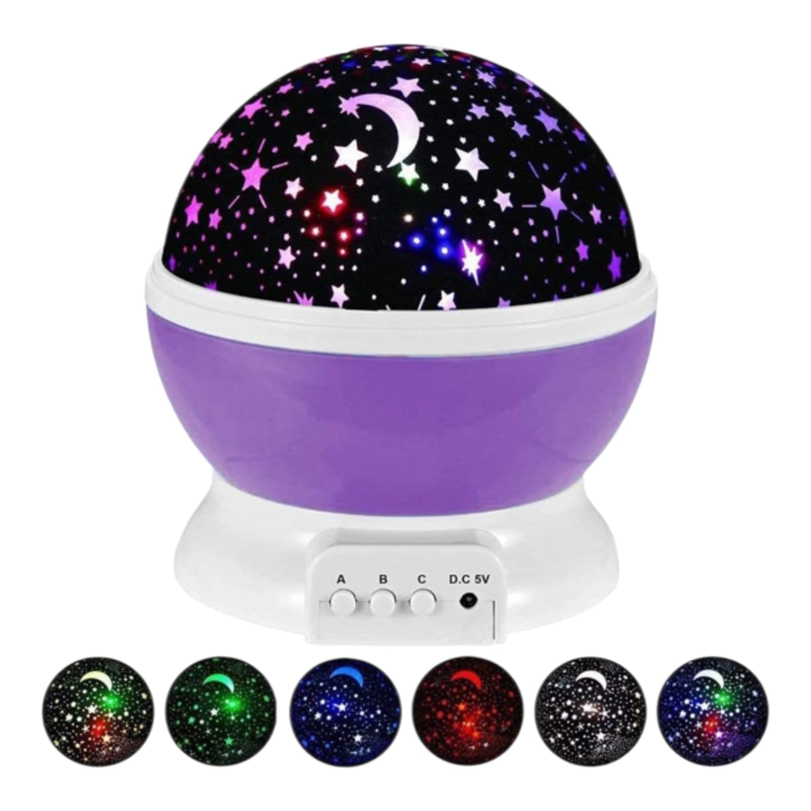 ‎STAR MASTER Star Projector Lamp. Rotating stars & moon. 3 colors. Perfect kids night light & bedroom decor.