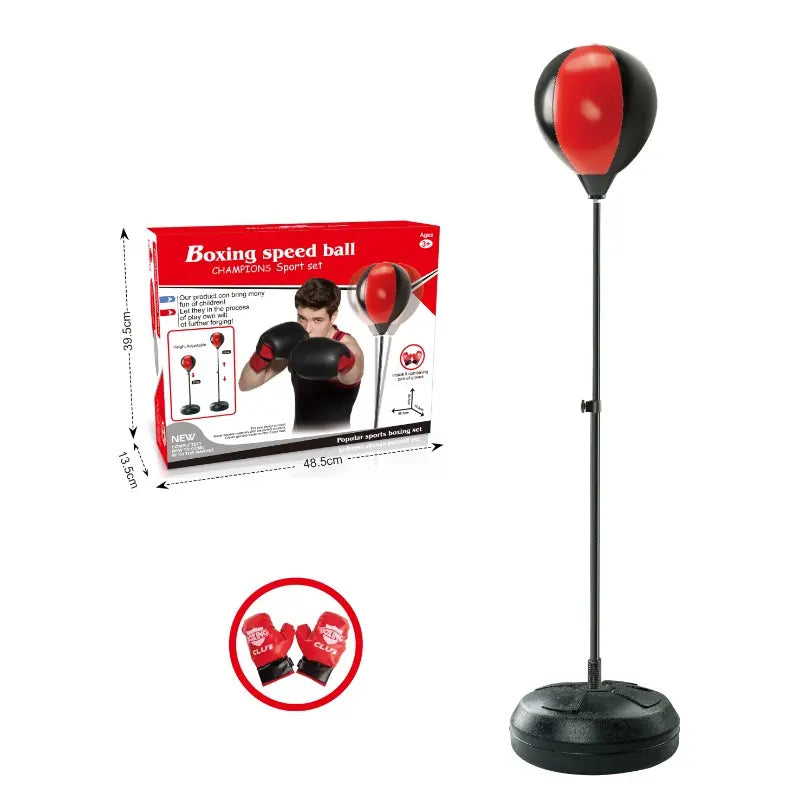 Boxing Speed Ball Set with Height Adjustable Stand & Gloves