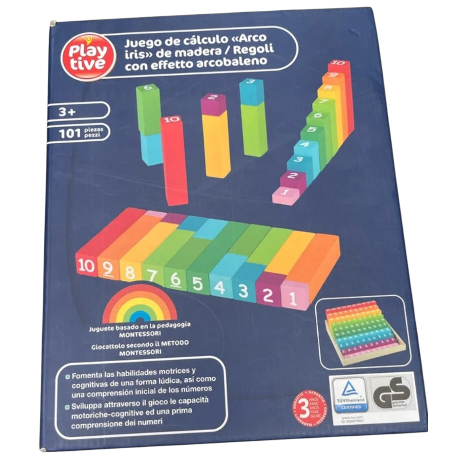 Wooden rainbow Math Game