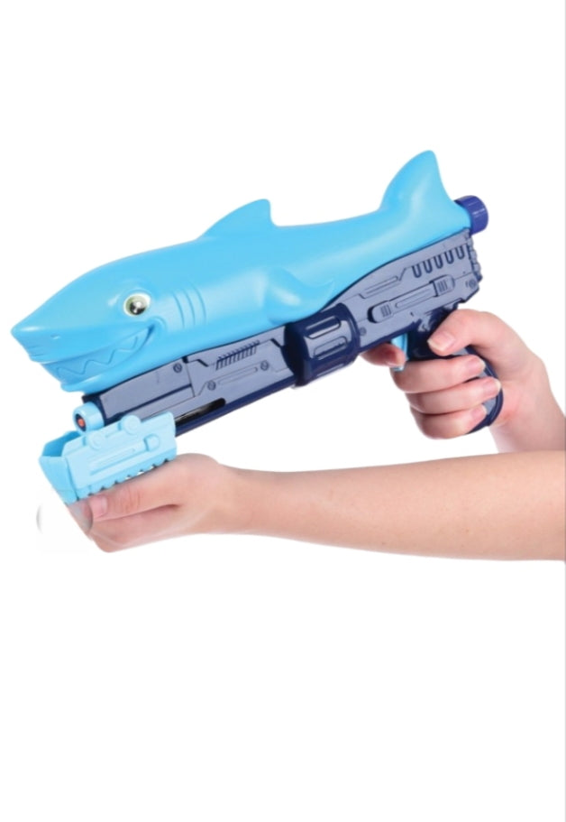‎"Blue shark water blaster for kids."