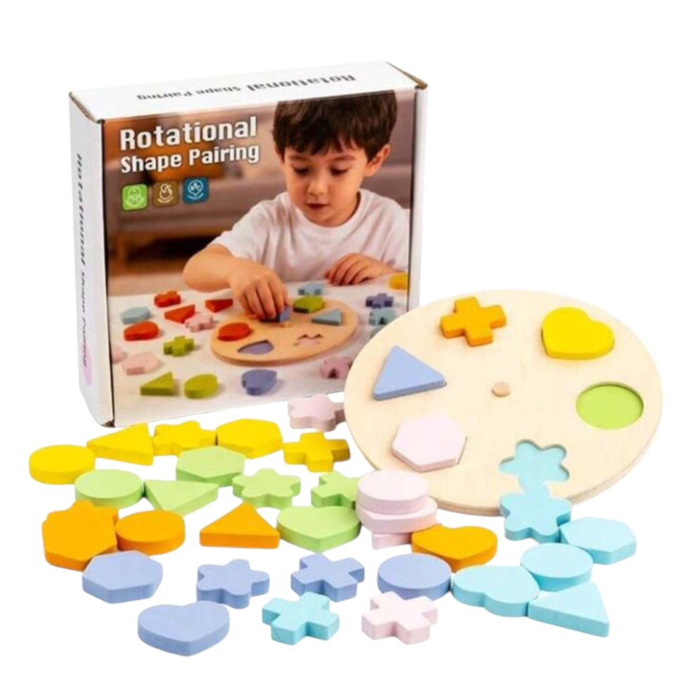 ‎"Rotational Wooden Shape Matching Puzzle"