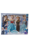 "Frozen Princess Dolls Set 4pcs with Accessories"