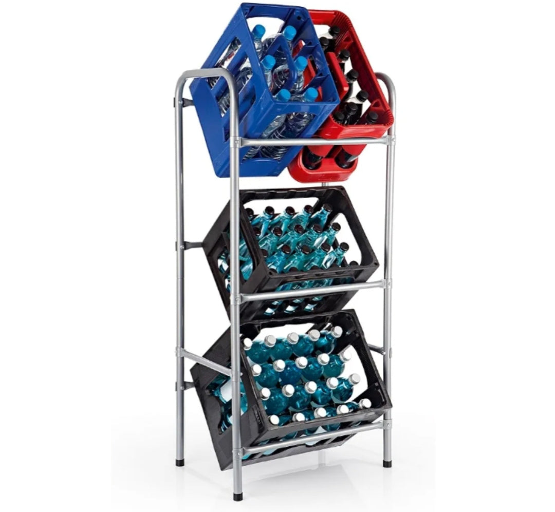 Heavy-duty crate rack - built for busy stores.