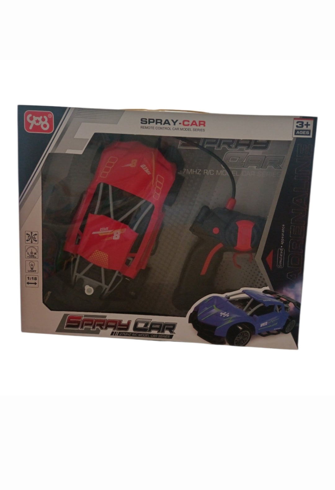 1:18 RC Spray Car - Lights + Smoke + 4WD.