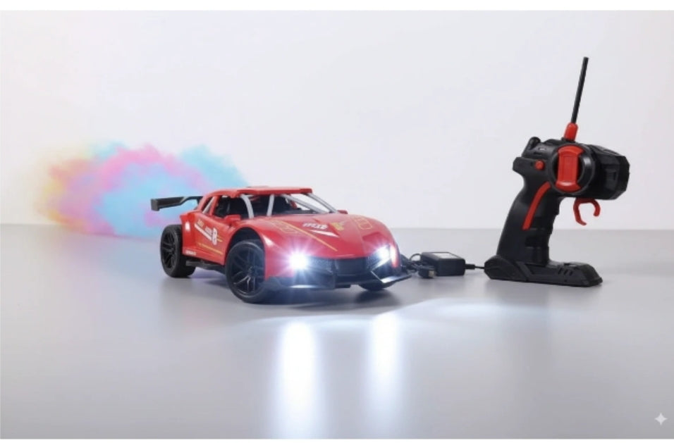 1:18 RC Spray Car - Lights + Smoke + 4WD.