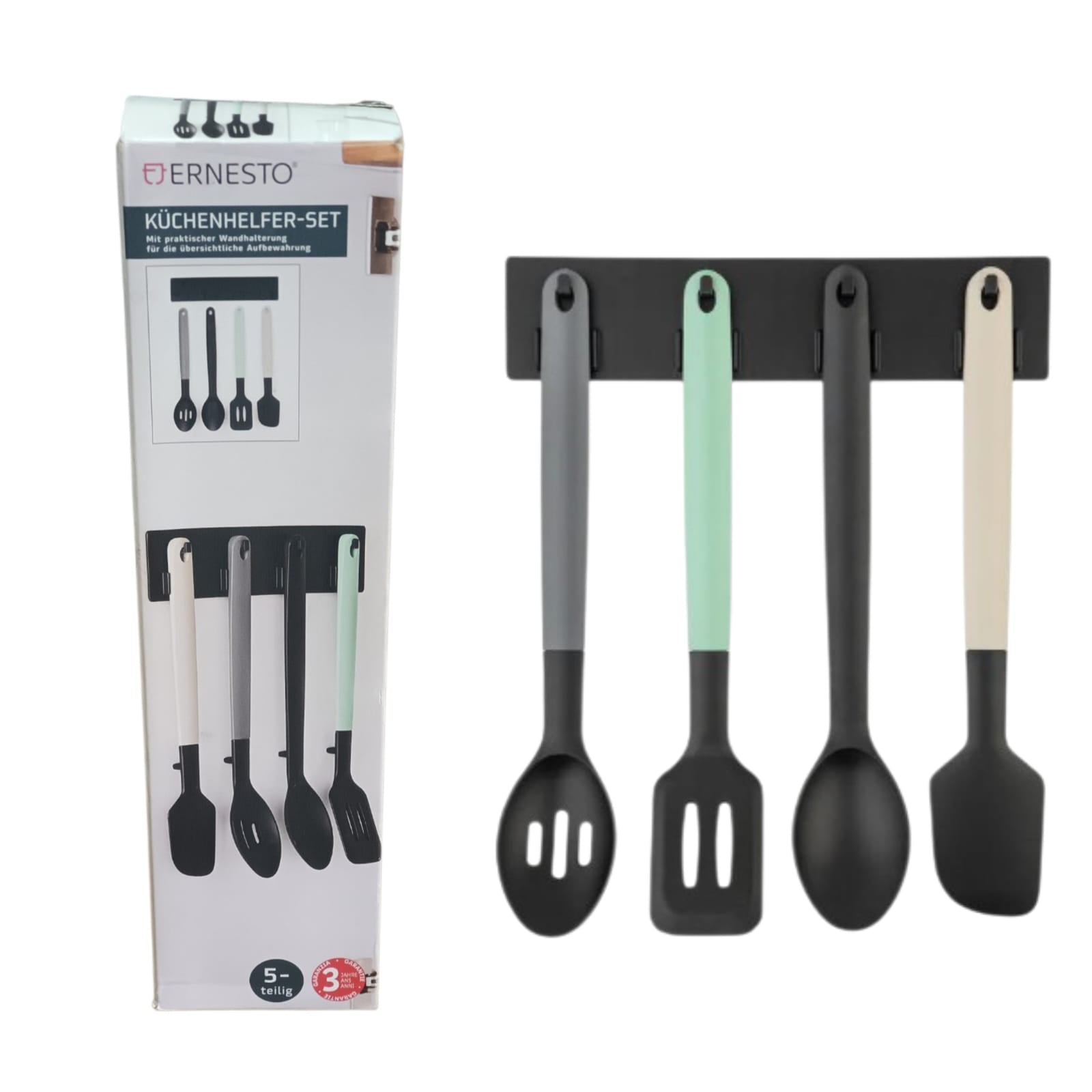 ‎*"Declutter Your Kitchen! 4-in-1 Utensil Set + Wall Hanger. Stick, Hang, Cook - Zero Mess!"*