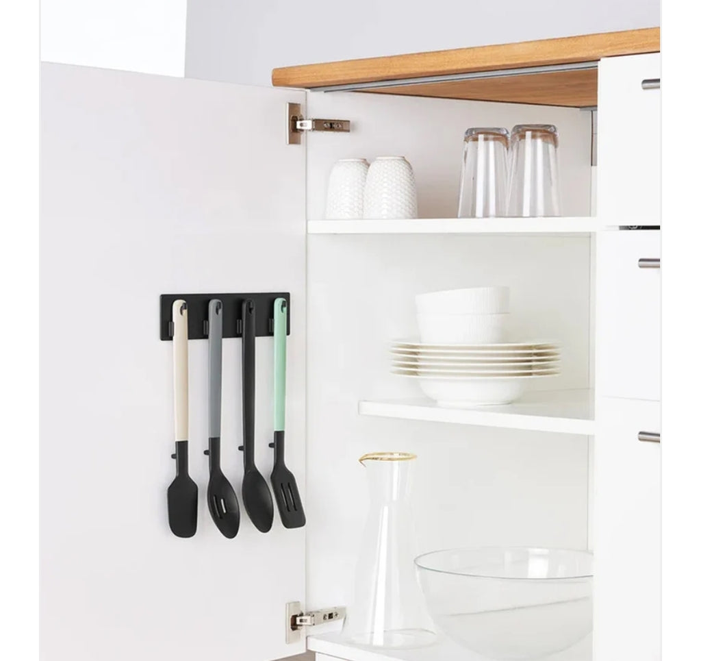 ‎*"Declutter Your Kitchen! 4-in-1 Utensil Set + Wall Hanger. Stick, Hang, Cook - Zero Mess!"*