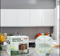 ‎`Rotating Rice Barrel 7L - 6-Compartment 360° Rotating Food Dispenser. Keep rice, grains & cereals fresh & organized. One-click quantitative dispensing, airtight lid. Space-saving kitchen essential