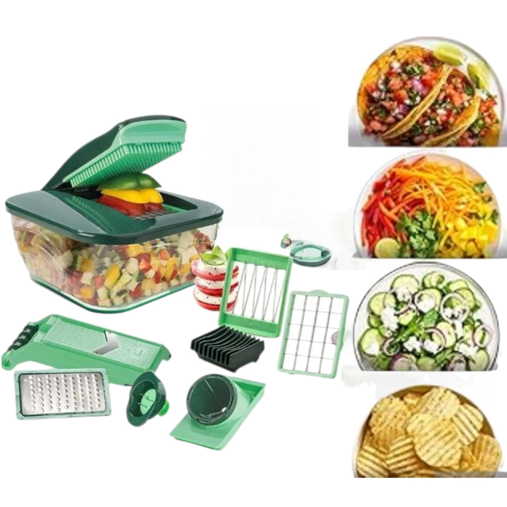 ‎ORIGINAL Nicer Dicer Chef 13-Piece 🇩🇪 1-press cut. G-NOX blades. 3.3L box