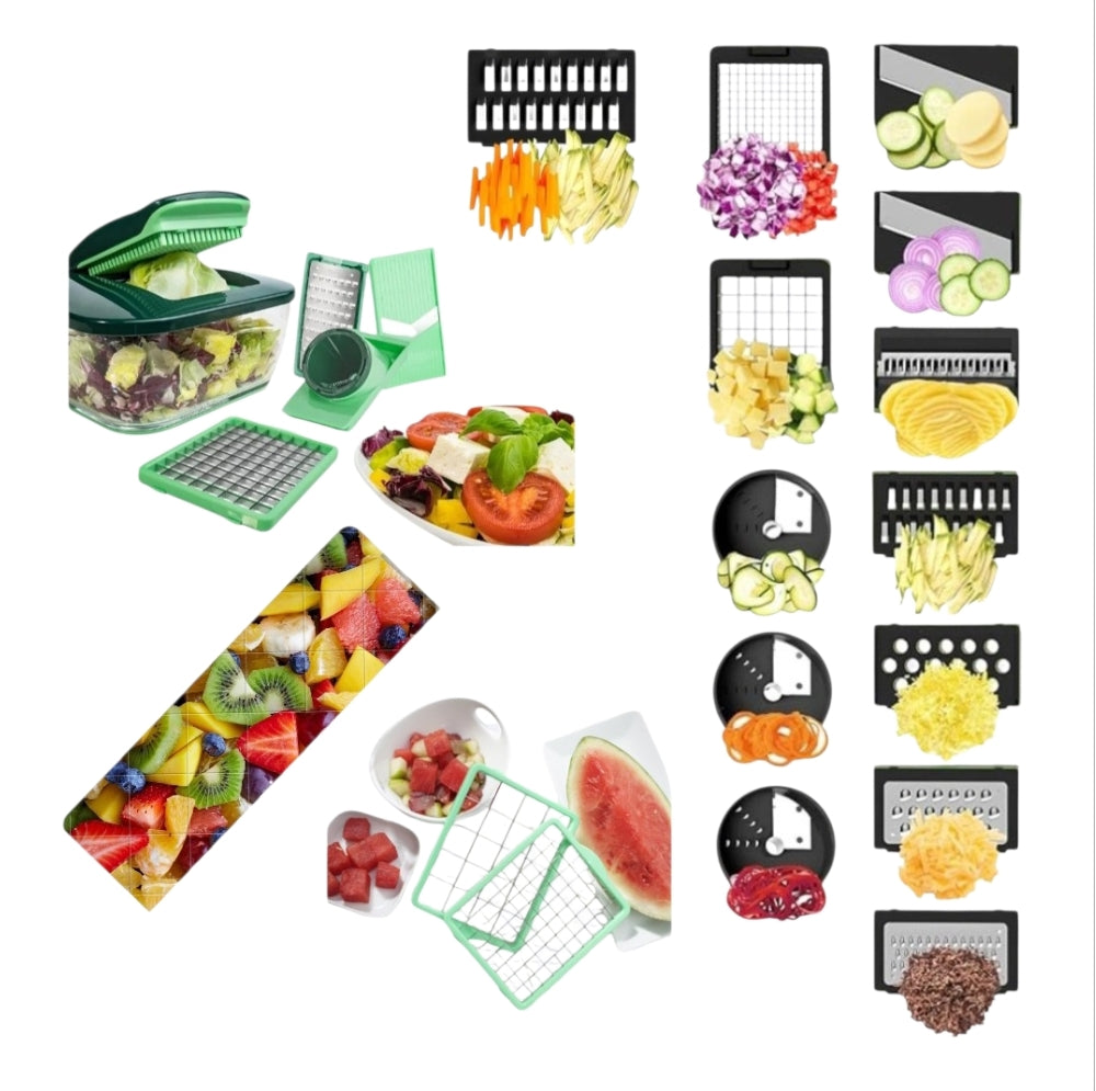 ‎ORIGINAL Nicer Dicer Chef 13-Piece 🇩🇪 1-press cut. G-NOX blades. 3.3L box