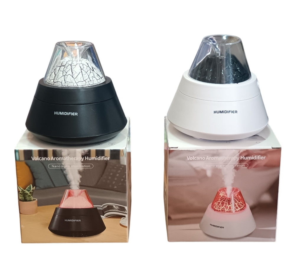 *Volcano Aromatherapy Humidifier – 300ml with LED Flame Effect & Auto Shut-Off*