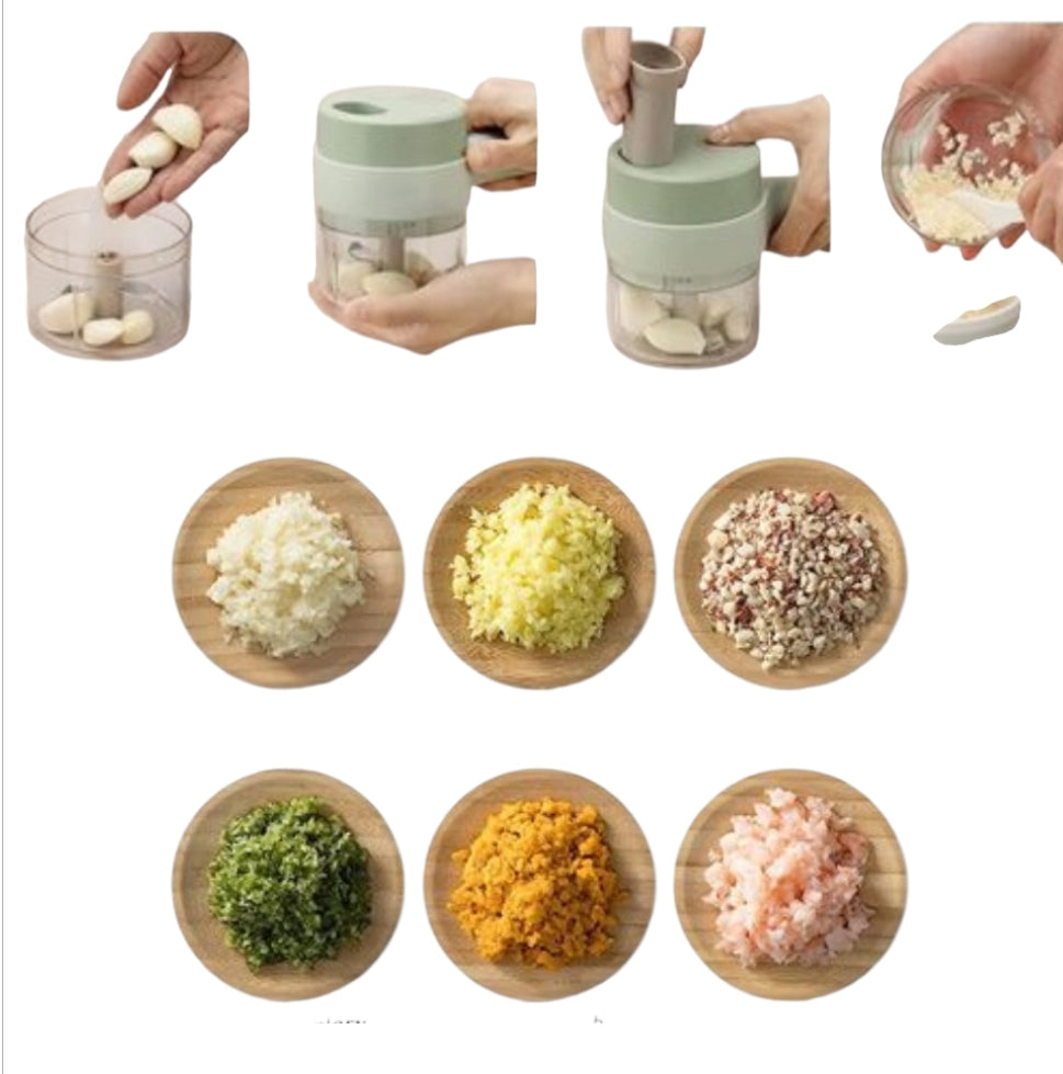 ‎4-in-1 Rechargeable Electric Food Chopper with Slicer & USB Cable