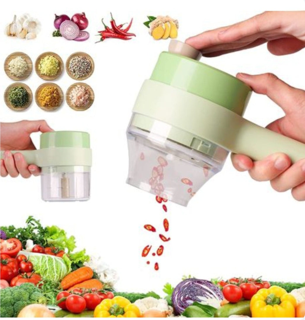 ‎4-in-1 Rechargeable Electric Food Chopper with Slicer & USB Cable