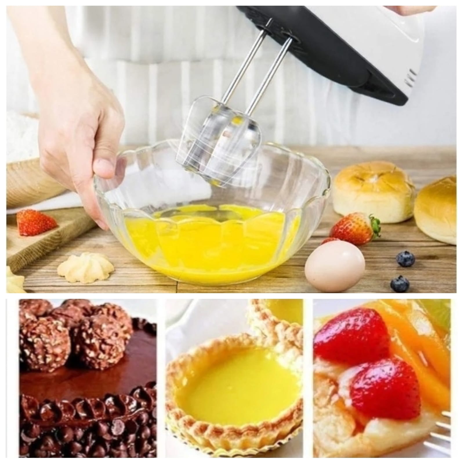 ‎SMURFETT Hand Mixer SE-133 now available! Perfect for cakes, dough & cream with 4 attachments.