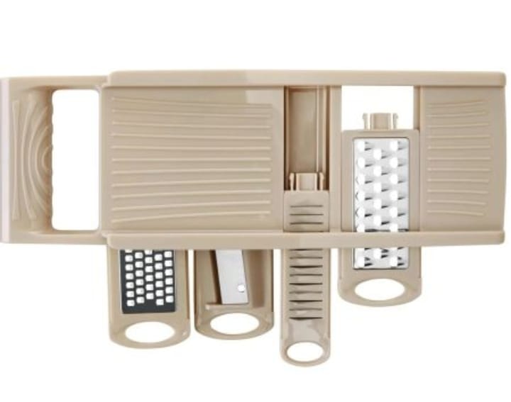 ‎ERNESTO 7-in-1 Multi-Purpose Grater now available! Stainless steel blades for perfect cuts every time.