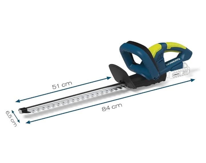 Trim your garden easily! HOBERG 20V Cordless Hedge Trimmer - Battery + Charger included.