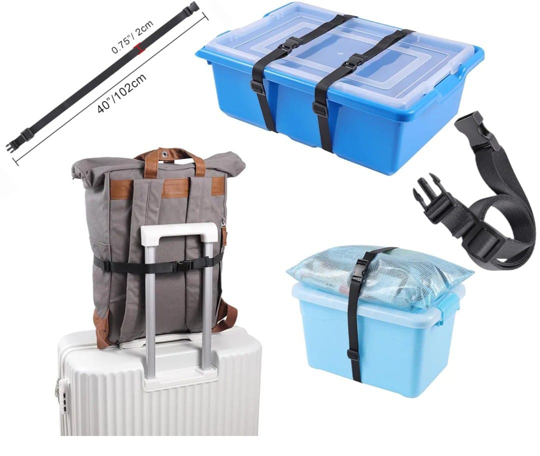 Travel safe! TOPMOVE 2-Pack Luggage Straps. Extra security for your suitcase.🧳✈️