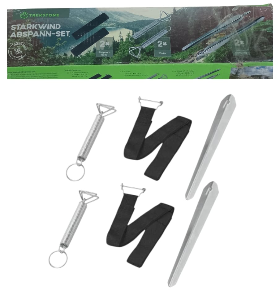 Camp safely! TREKSTONE Windproof Tent Anchor Set - 6 pieces for stormy weather