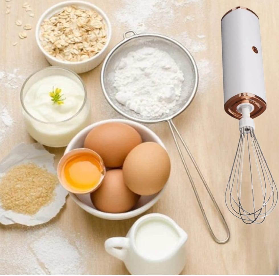 Wireless USB Rechargeable Hand Mixer! Rose Gold Design. Perfect for Eggs, Cream & Coffee Froth!