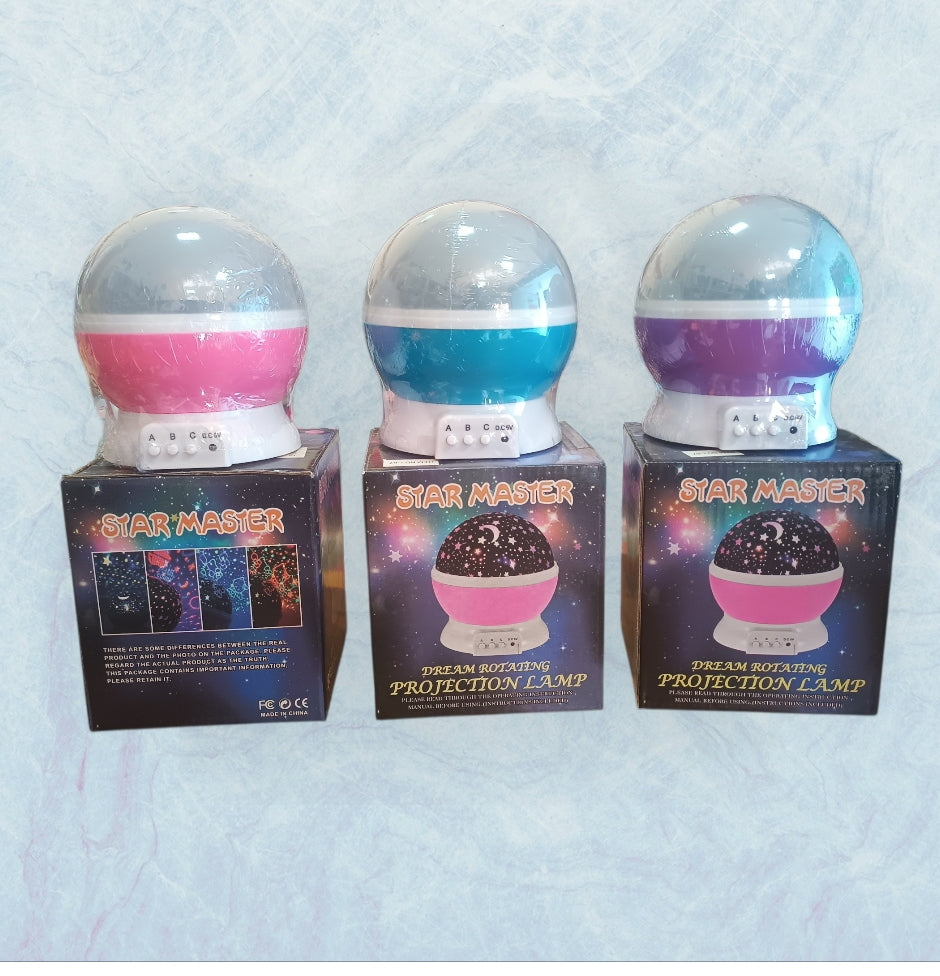 ‎STAR MASTER Star Projector Lamp. Rotating stars & moon. 3 colors. Perfect kids night light & bedroom decor.