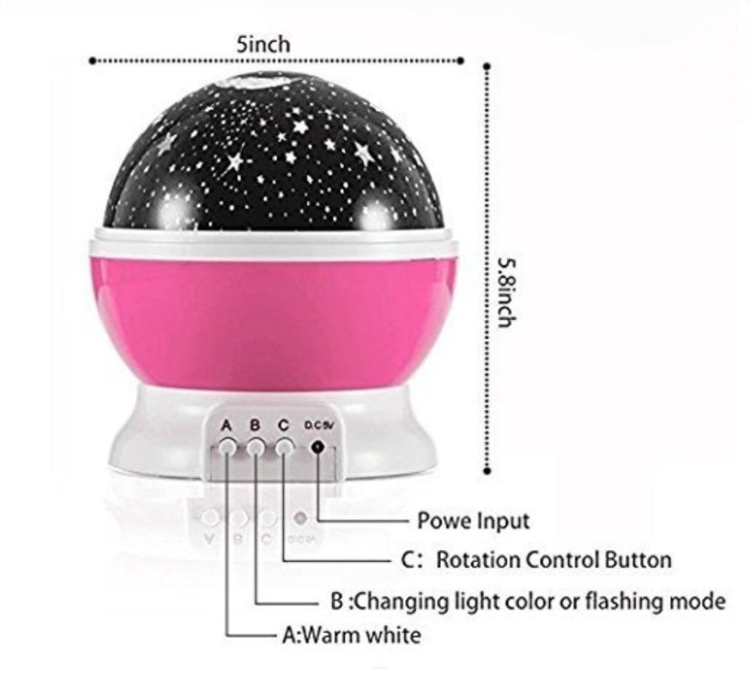 ‎STAR MASTER Star Projector Lamp. Rotating stars & moon. 3 colors. Perfect kids night light & bedroom decor.