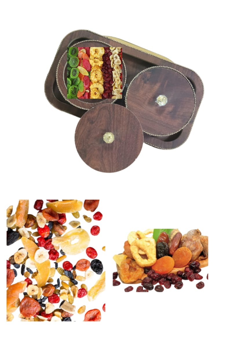 _Elegant wooden tray with 2 jars. Perfect for serving snacks & sweets._