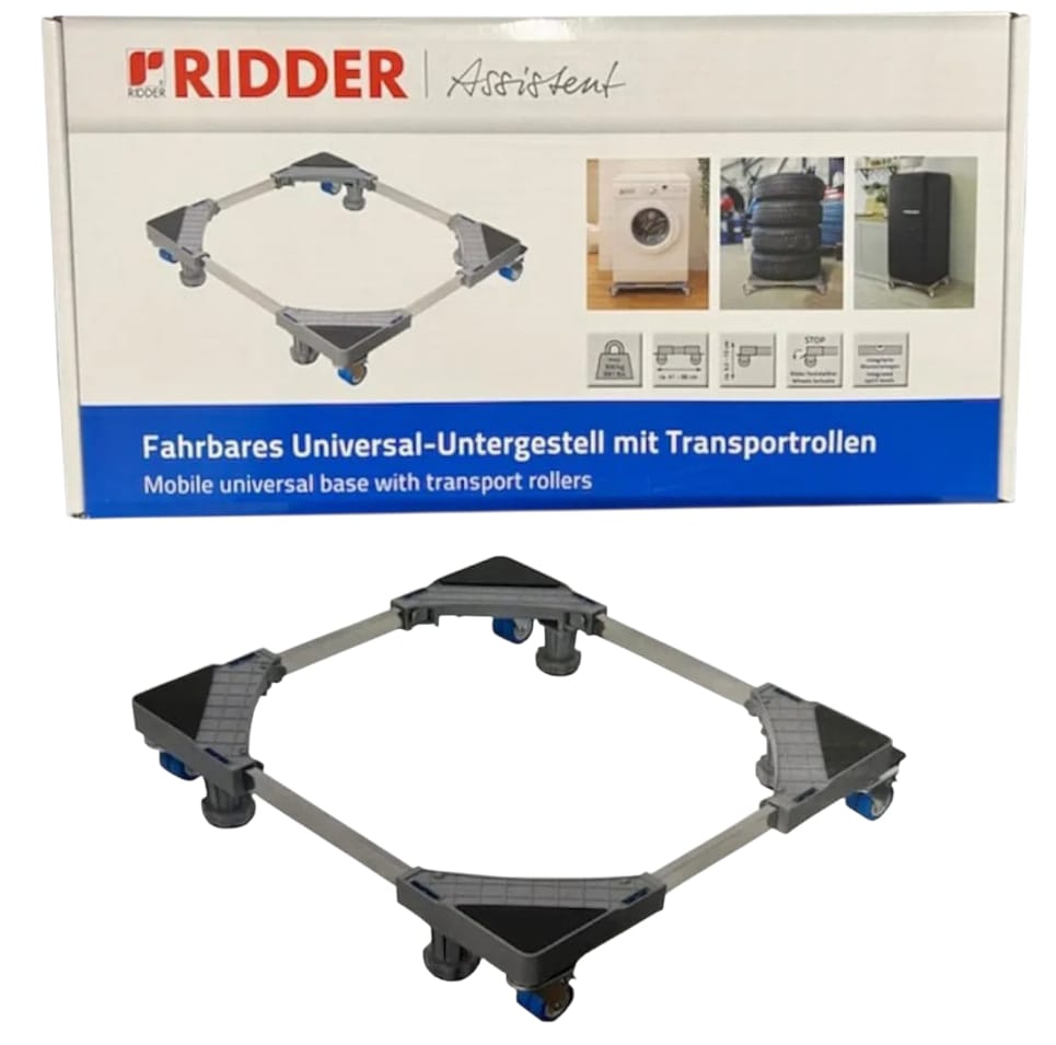 ‎Move heavy appliances with ease. Adjustable base with lockable wheels.