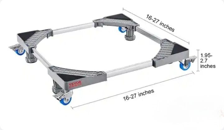 ‎Move heavy appliances with ease. Adjustable base with lockable wheels.