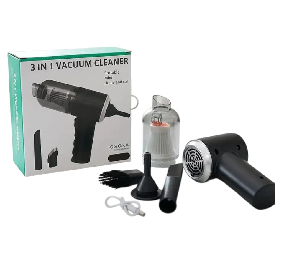 _3-in-1 power in your hand. Vacuum, blow & clean anywhere. Perfect for home & car._