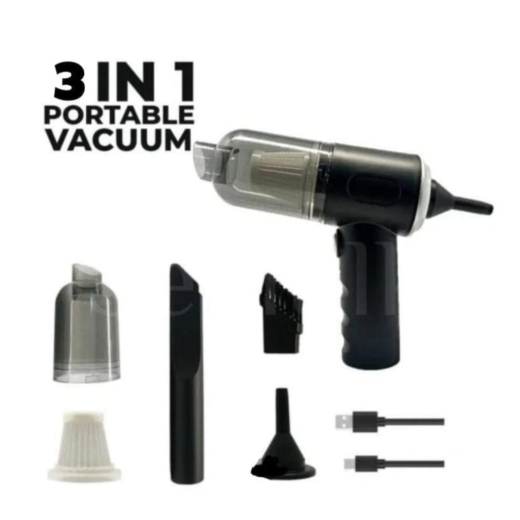 _3-in-1 power in your hand. Vacuum, blow & clean anywhere. Perfect for home & car._