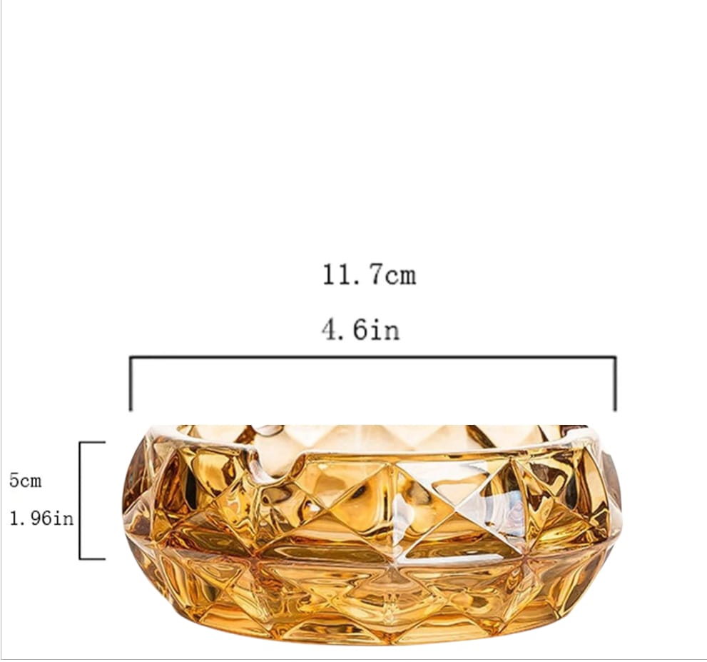 Diamond Glass Ashtray adds a luxury touch to any space.