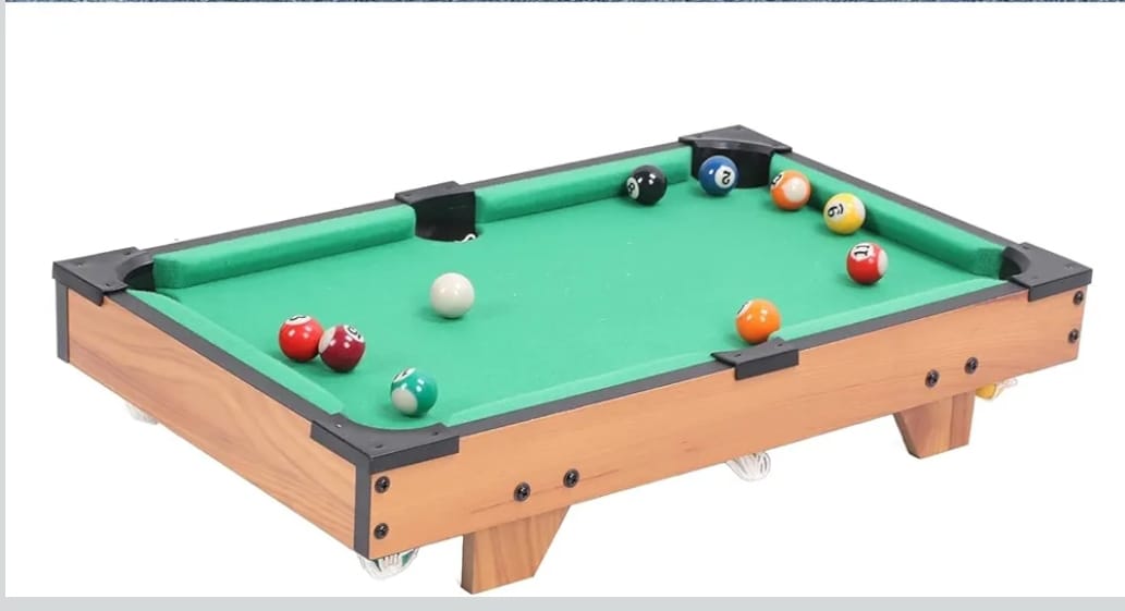 Pool Table Tabletop Game brings family fun right to your living room.