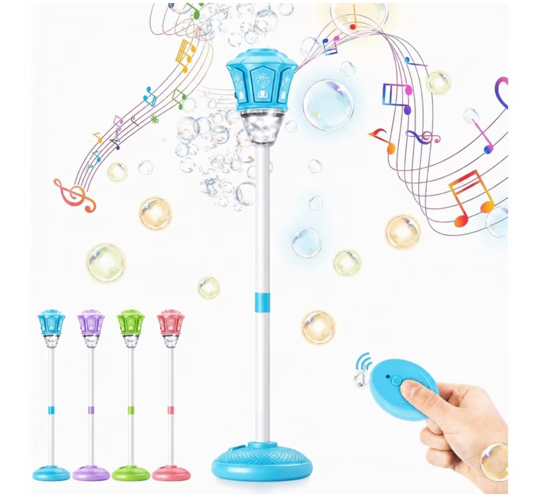 LED Bubble Machine Floor Lamp creates magical bubble and light effects.