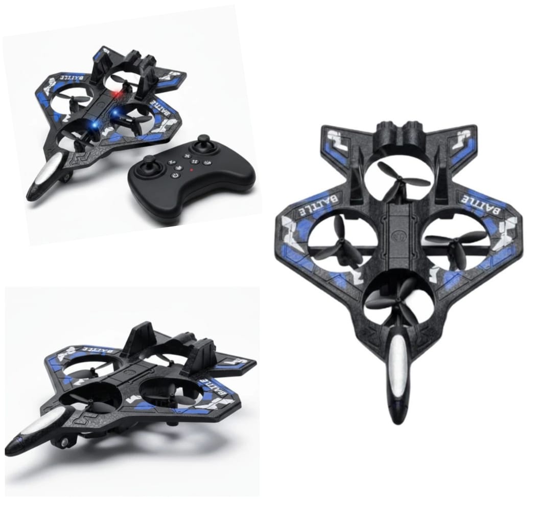 Fighter Plane RC Drone offers 360° flips and smooth flying control.