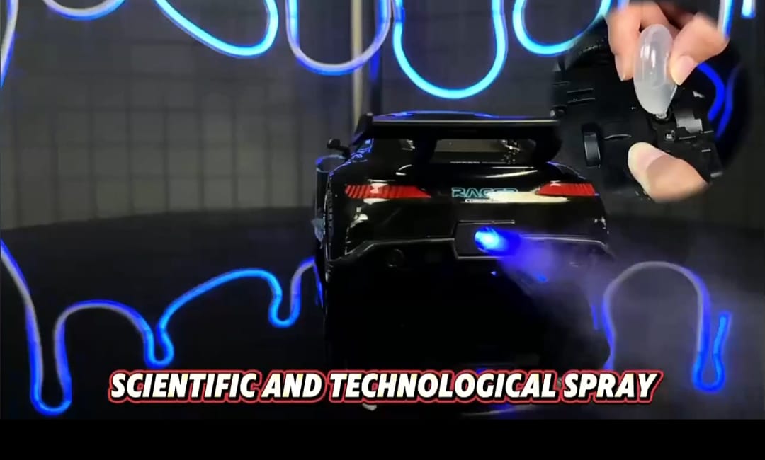 Sport Car Drift Racing features jet smoke and LED headlights.