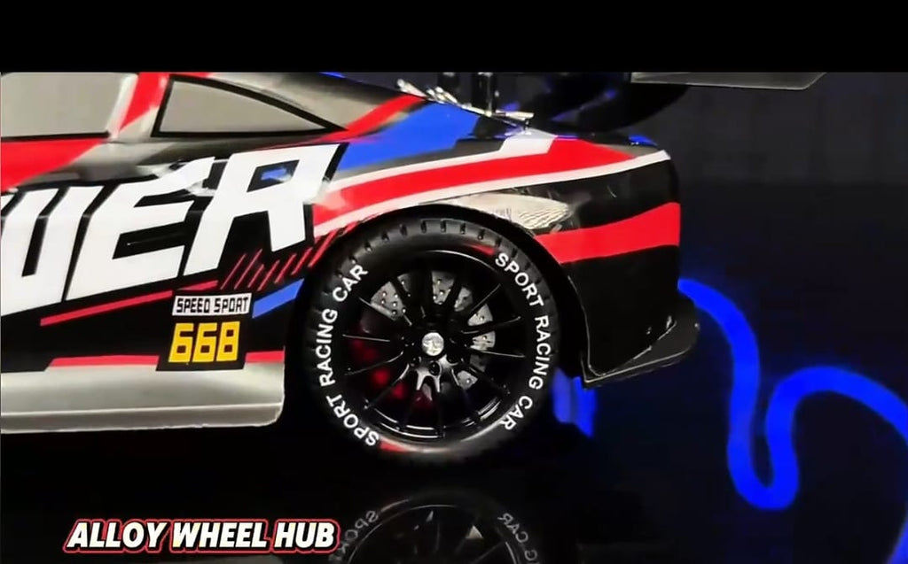 Sport Car Drift Racing features jet smoke and LED headlights.