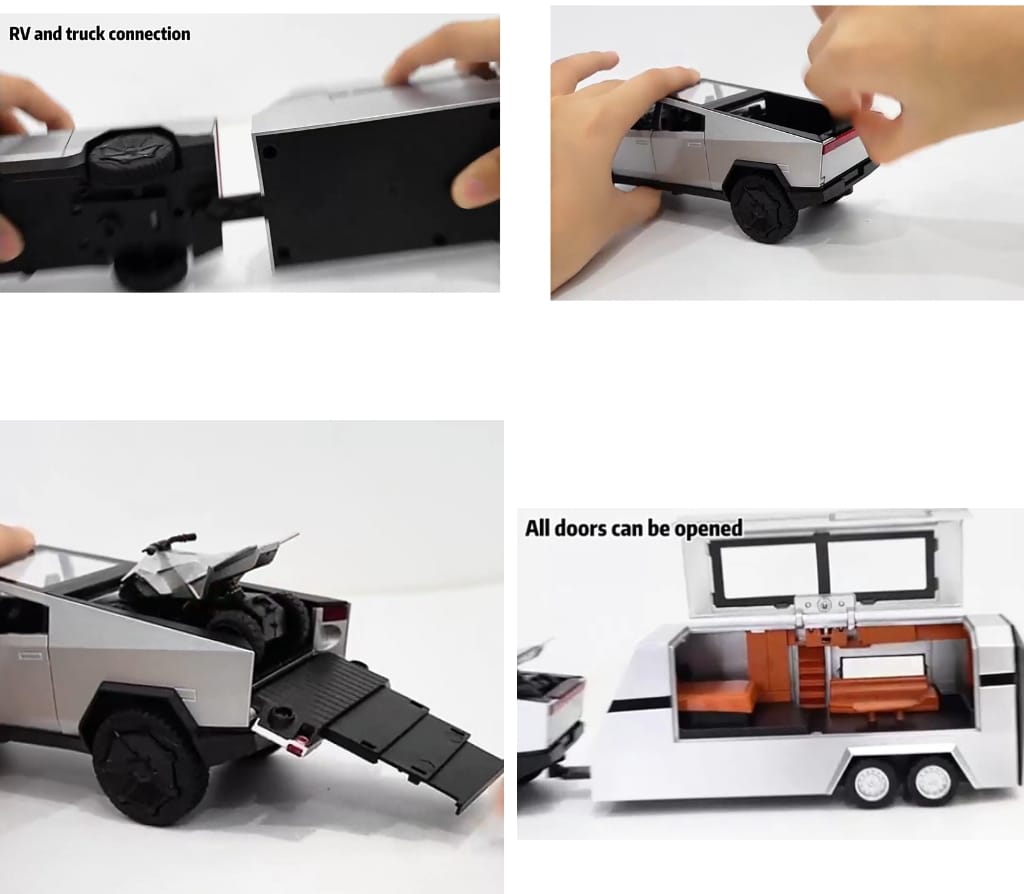 New Energy Off Road Travel Vehicle includes LED lights and trailer.