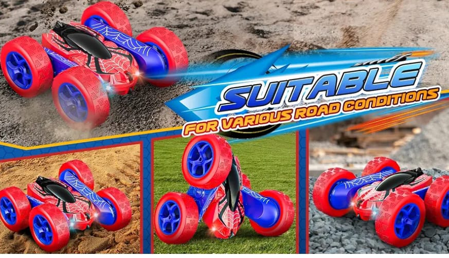 Stunt Car performs cool stunts with double-faced rotation.