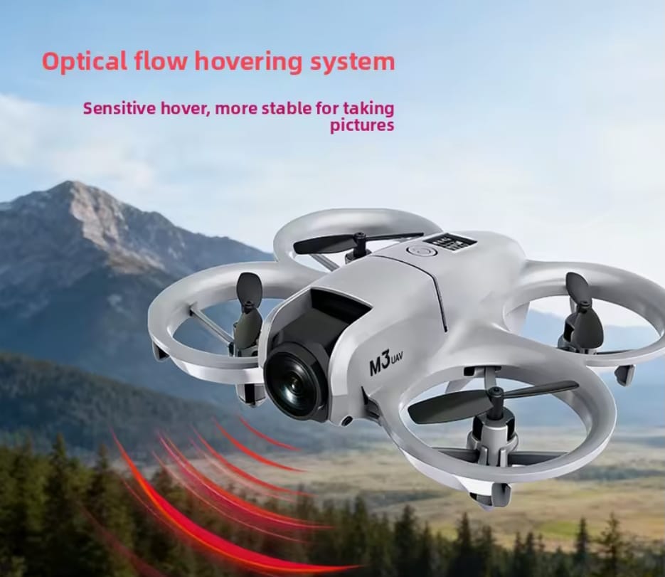 M3 UAV Drone features a HD camera and protective fan rings.