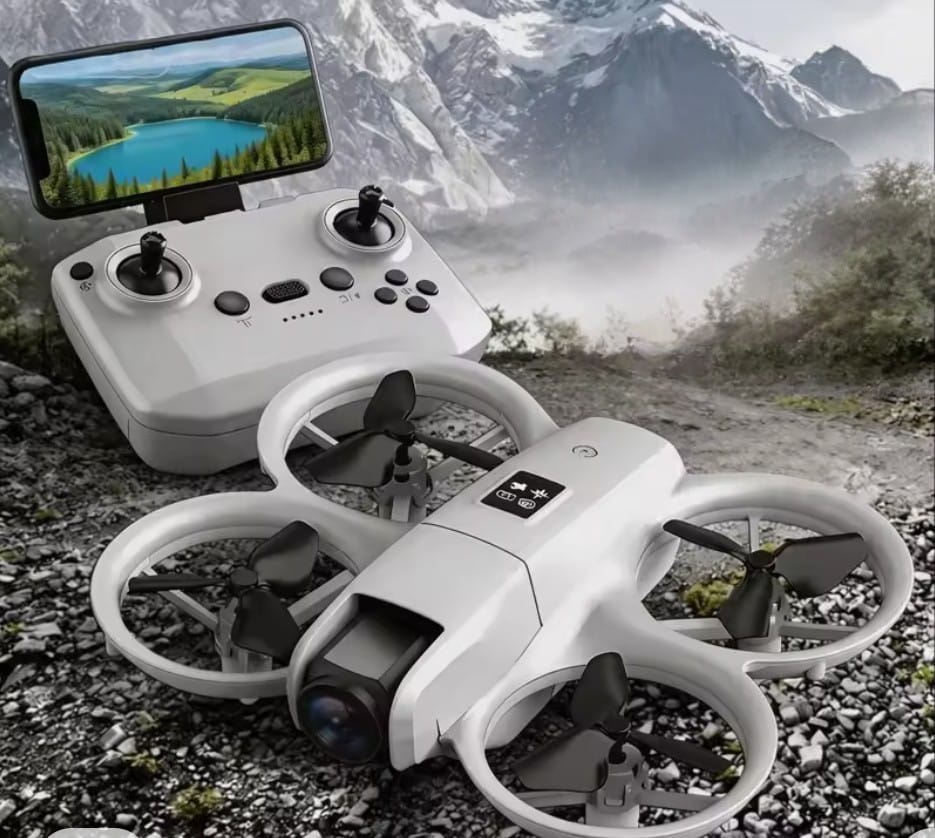M3 UAV Drone features a HD camera and protective fan rings.