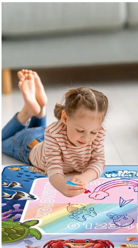 Magical Water Canvas teaches ABC and numbers with water drawing.