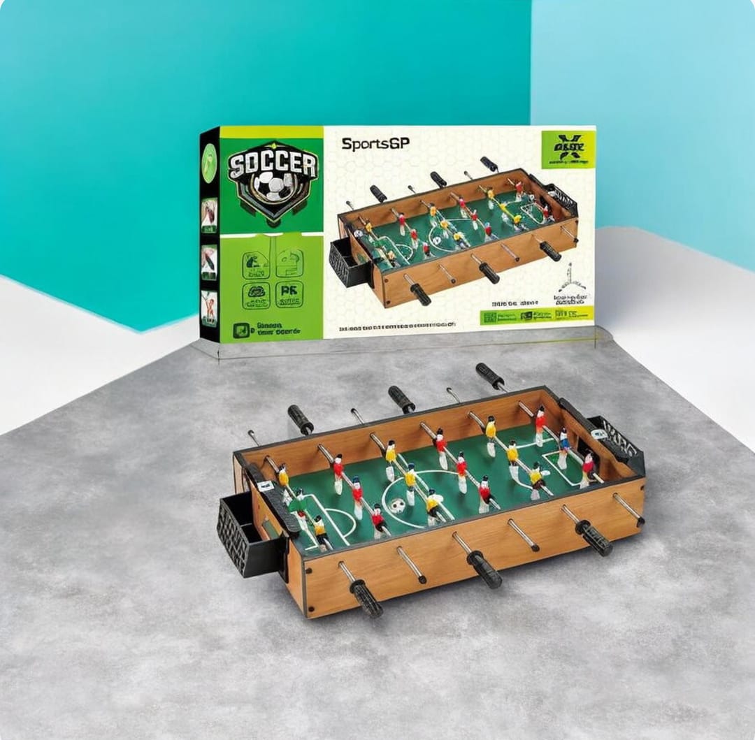 ‎SportsGP Soccer Table features easy ball return and scoring bar.