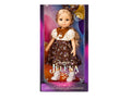 JELENA Best Friend Doll wears a brown floral dress with white top.