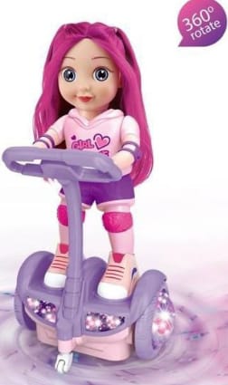 SPORTGIRL BALANCE CAR doll rides a light-up balance scooter.