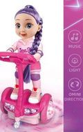 SPORTGIRL BALANCE CAR doll rides a light-up balance scooter.