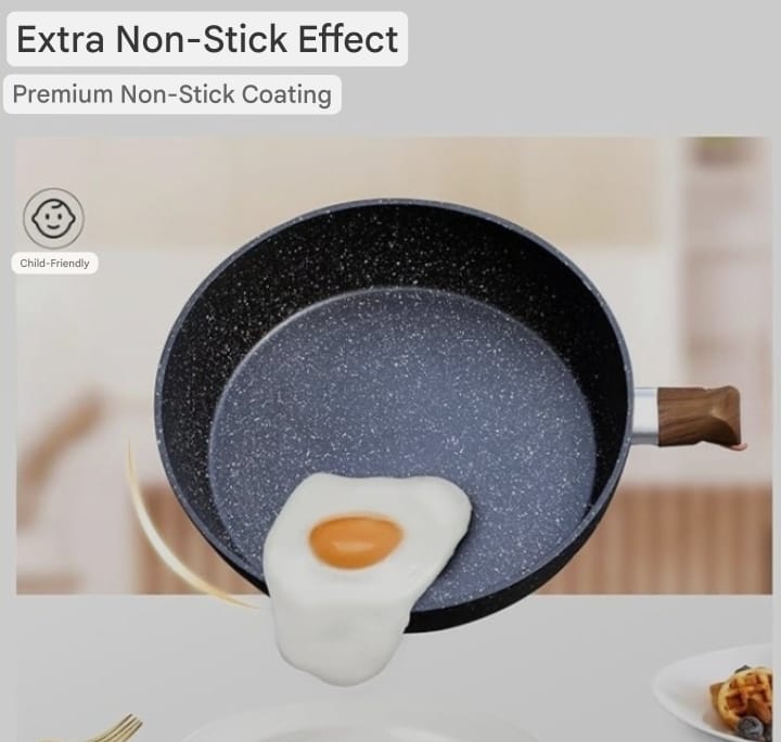 Household Frying Pan 26cm offers fast and even heat conduction.