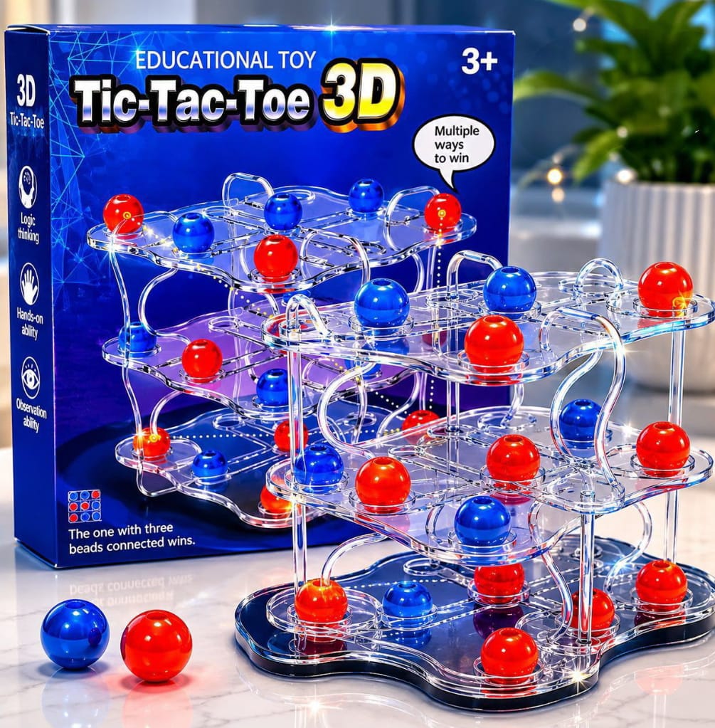 Tic-Tac-Toe 3D is an educational toy for ages 3 and up.
