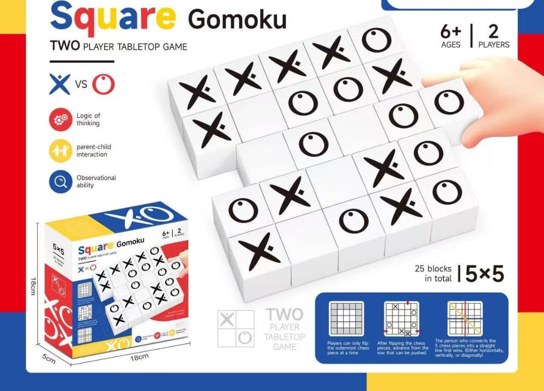 ‎Square Gomoku: Flip, Slide, Win — 5 in a Row to Victory!